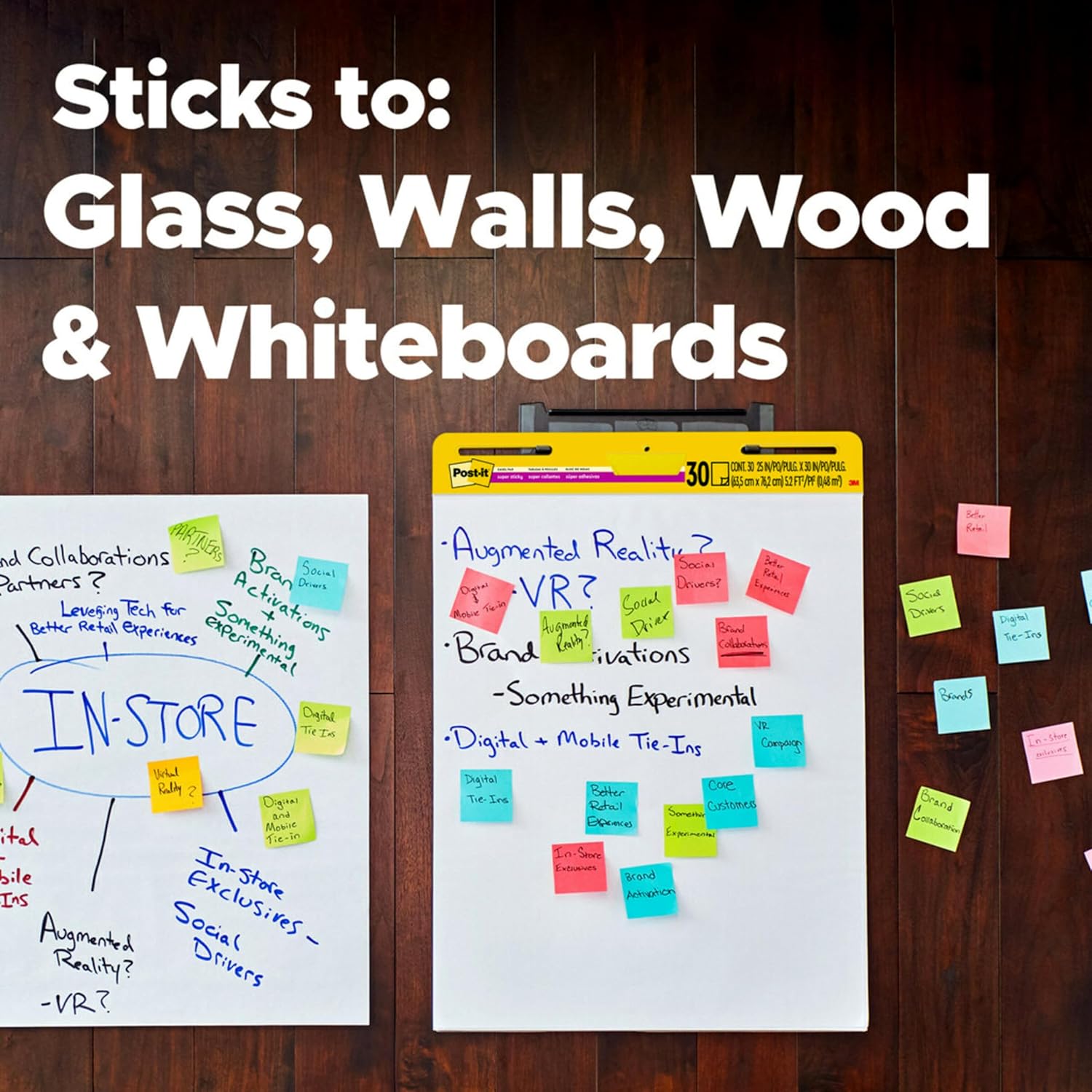 Post-it Super Sticky Mini Easel Pad, 15 x 18 in, White, 6 Pads | Premium Self Stick Flip Chart Paper, Anchor Chart, Office Supplies & School Supplies, Great for Teachers and Students