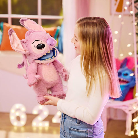 Wow! Stuff Disney Angel Puppetronic by RealFX | Looks, Feels & Sounds Real! | Disney's Lilo & Stitch | Over 100 Action & Sounds | 18" High | Ages 6+