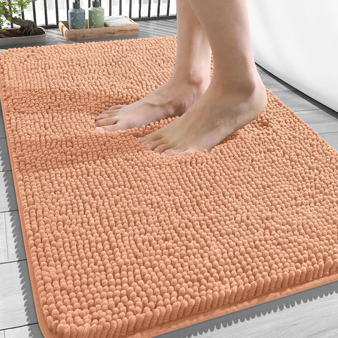 OLANLY Bathroom Rugs 34x21, Extra Soft Absorbent Chenille Bath Rugs