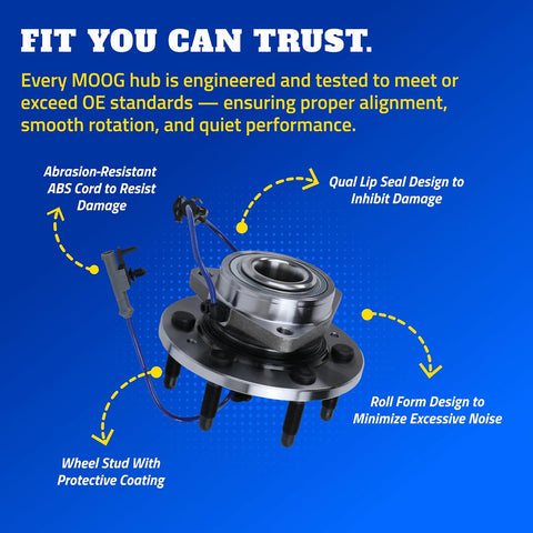 MOOG 513272 Wheel Bearing and Hub Assembly for Jeep Wrangler