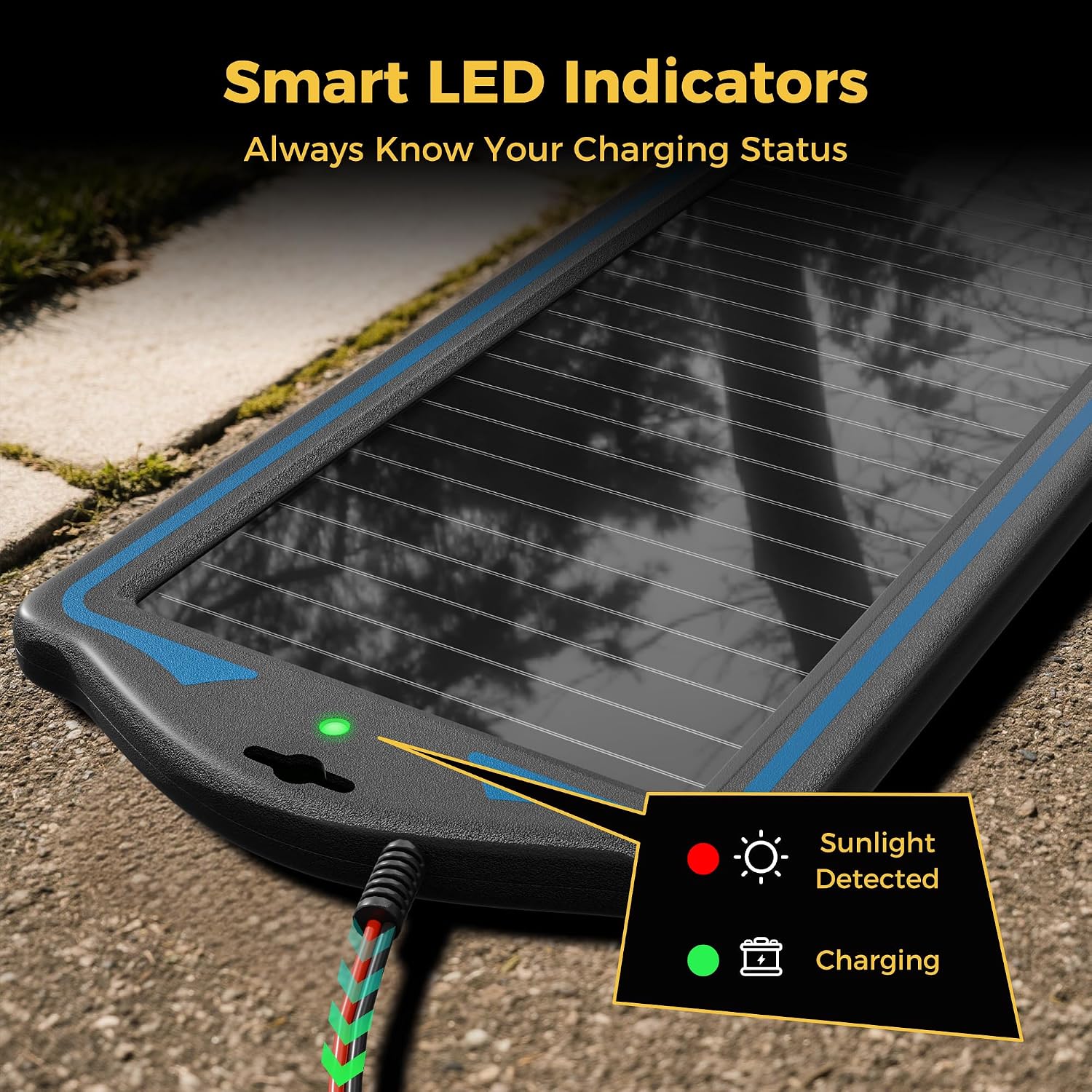 SUNAPEX 12V Solar Battery Charger Trickle Maintainer Kit for Car