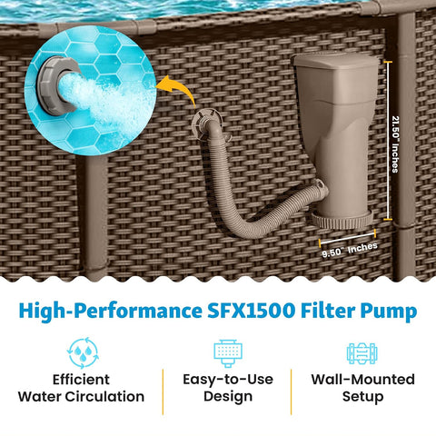 Funsicle SkimmerPlus 1,500 GPH Filter Pump for Above Ground Swimming Pools
