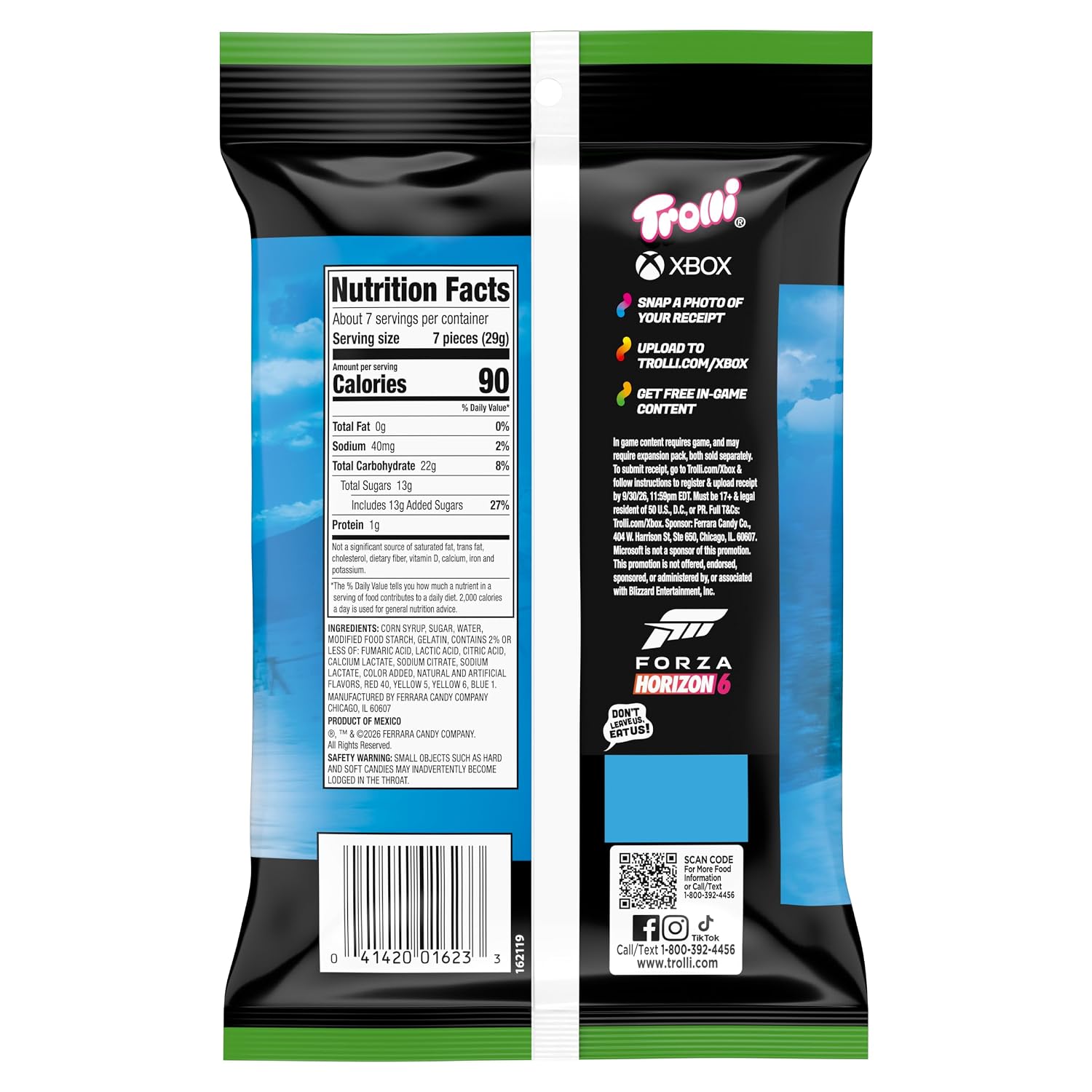 Trolli Sour Brite Crawlers Candy, Sweet & Sour Gummy Worms, 7.2 oz