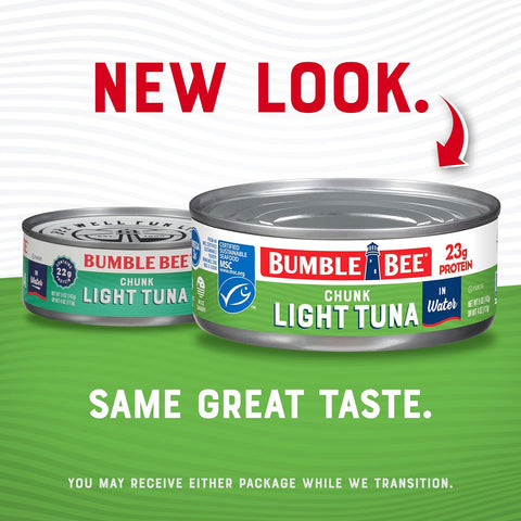 Bumble Bee Chunk Light Tuna in Water, 5 oz (Pack of 48) | Wild Caught Tuna, 23g Protein per Can, MSC Certified Sustainable Seafood, Non-GMO, Gluten Free, Kosher