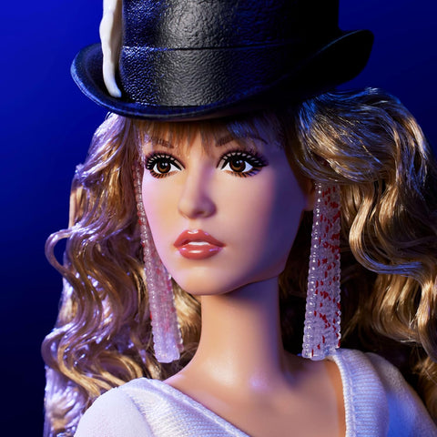 Barbie Signature Doll, Stevie Nicks Bella Donna Collectible Wearing Flowing White Dress with Hat & Mic Accessories, Includes Doll Stand