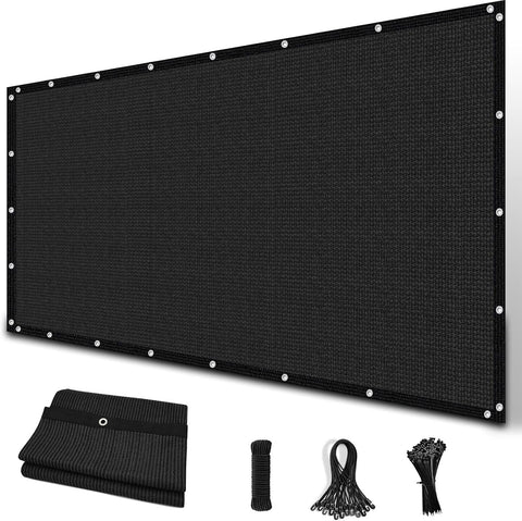 Amagenix 90% Sun Shade Cloth with Grommets, 3' x 6' Pergola Replacement Shade Cover Canopy Privacy Screen for Outdoor Patio Garden, Black (We Customized)
