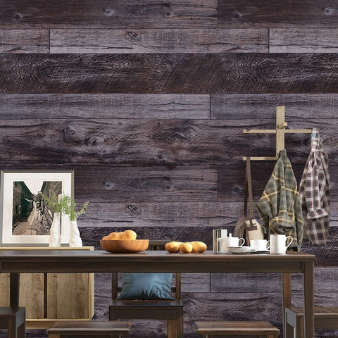 WENMER 17.71" x 590" Grey Wood Peel and Stick Shiplap Self Adhesive Wallpaper - Plank Wallpaper for Countertop, Cabinet, Shelf, Drawer, Wall, Door