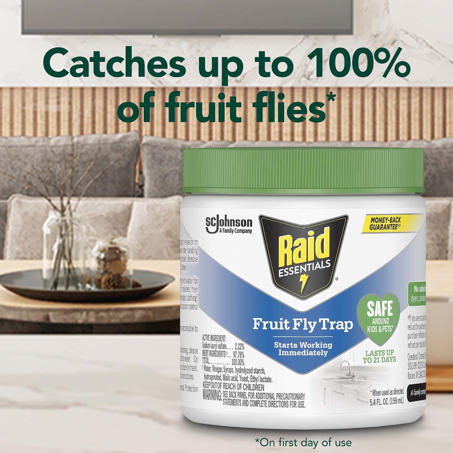 Raid Essentials Indoor Fruit Fly Trap, 5.4 oz