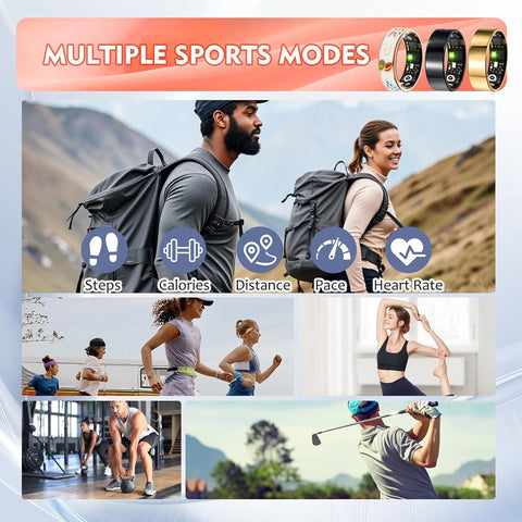 Smart Ring | Blood Pressure, HR, SpO2 & Sleep Tracker | No Sub