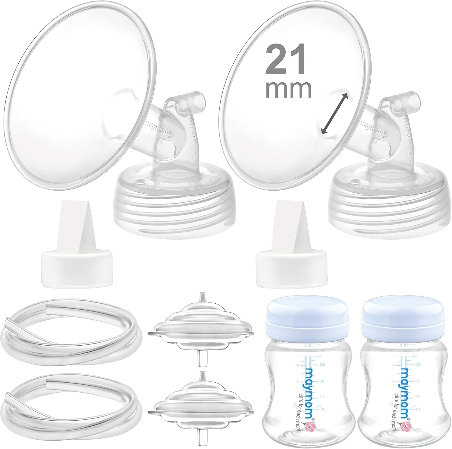 Maymom Pump Parts Compatible with Spectra S2 S1 Replacement Kit for Spectra Pump Parts 21mm Flange Duckbill Valve Tube Bottle Backflow Protector, Not Original S2 Accessories