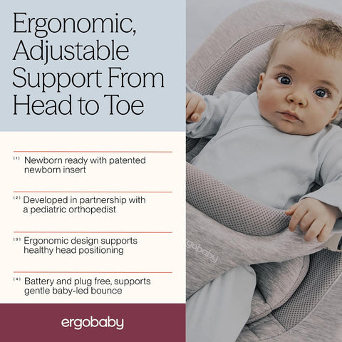 Ergobaby Evolve 3-in-1 Bouncer Seat for Babies and Toddlers 5.5-25 lbs
