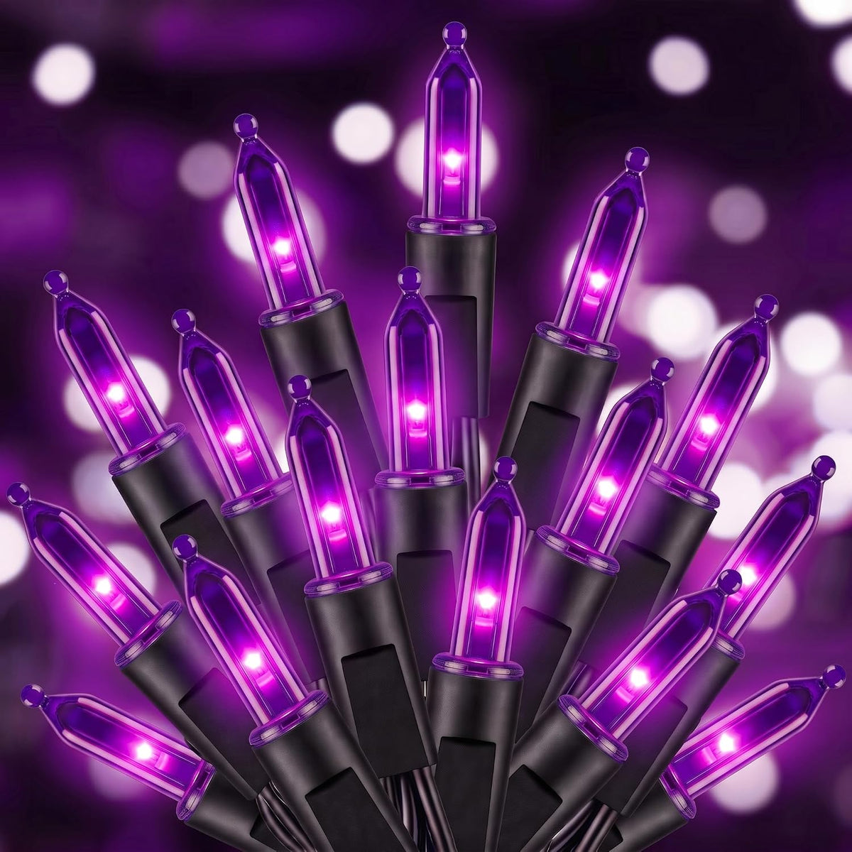 Purple LED Halloween Lights Indoor Outdoor, 33FT 100LED Mini String Lights
