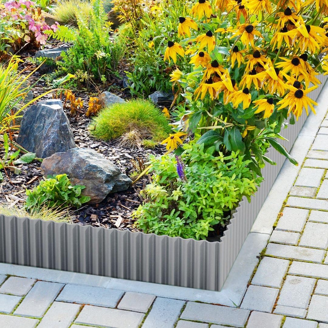 LAVEVE Corrugated Metal Garden Edging 6" x 20Ft, Landscape Edging Border