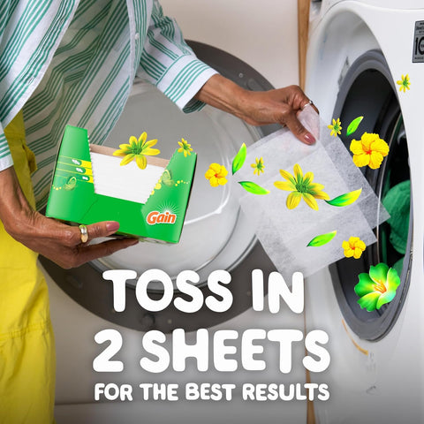 Gain dryer sheets Plus Wrinkle Release, Original Scent, 120 Count, Fights static with a touch of scent, laundry sheets