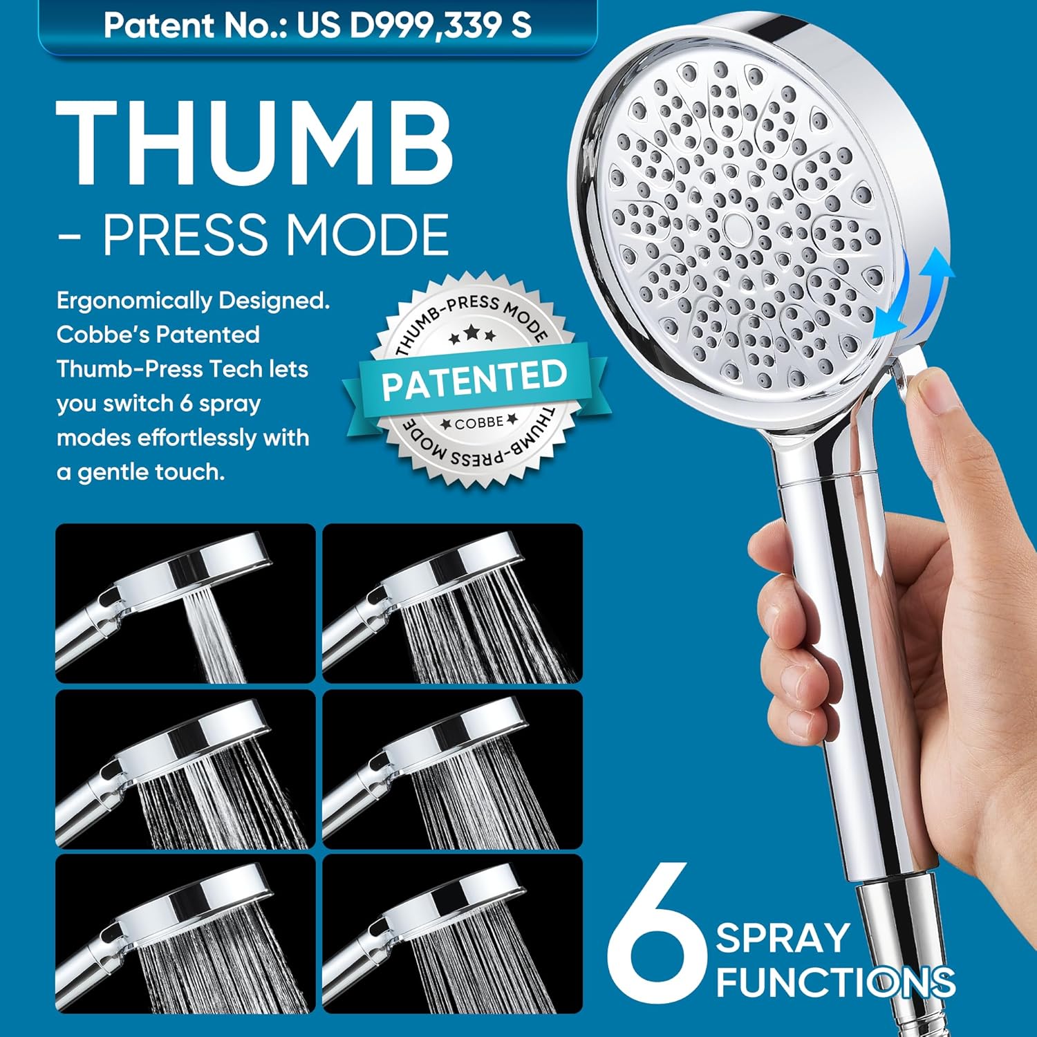 Cobbe Filtered Shower Head with Handheld, Water Softener for Hard Water