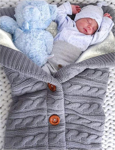 XMWEALTHY Unisex Infant Swaddle Blankets Soft Thick Fleece Knit Baby Girls Boys Stroller Wraps (Baby Grey1)