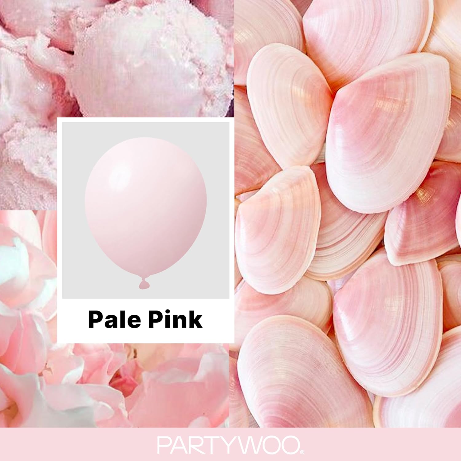 PartyWoo Pale Pink Balloons 85pcs Light Pastel Baby Pink Different Sizes