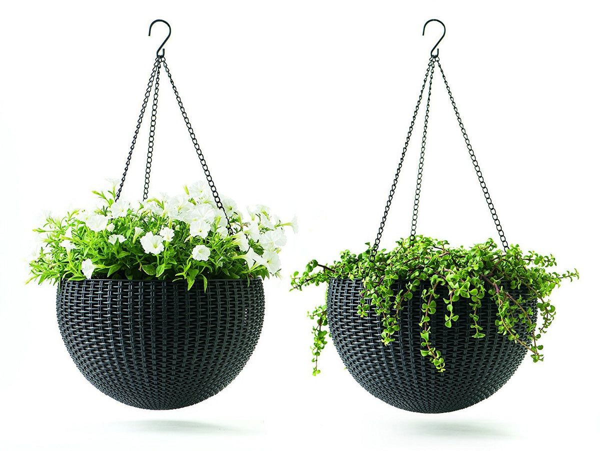 Keter 221486 Hanging Planter Set, Espresso Brown