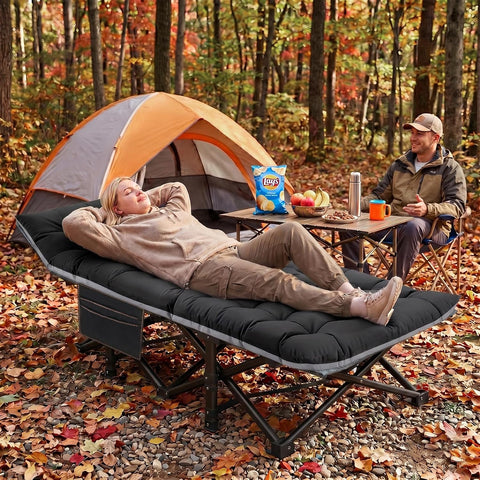 LILYPELLE Oversized XXL Folding Camping Cot, 32" Heavy Duty Sleeping Cots