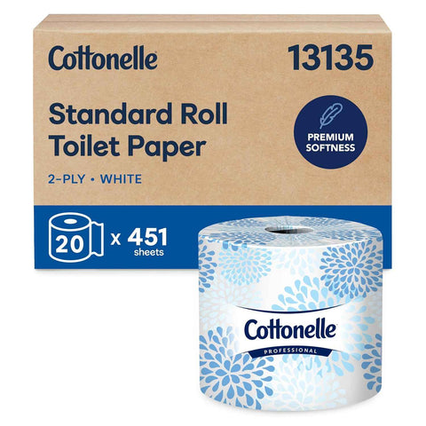 Cottonelle Professional Standard Roll Toilet Paper, Bulk, 20 Rolls (13135) | 451 Sheets/Roll, 2-Ply, Soft & Strong, Convenience Case, Premium Tier