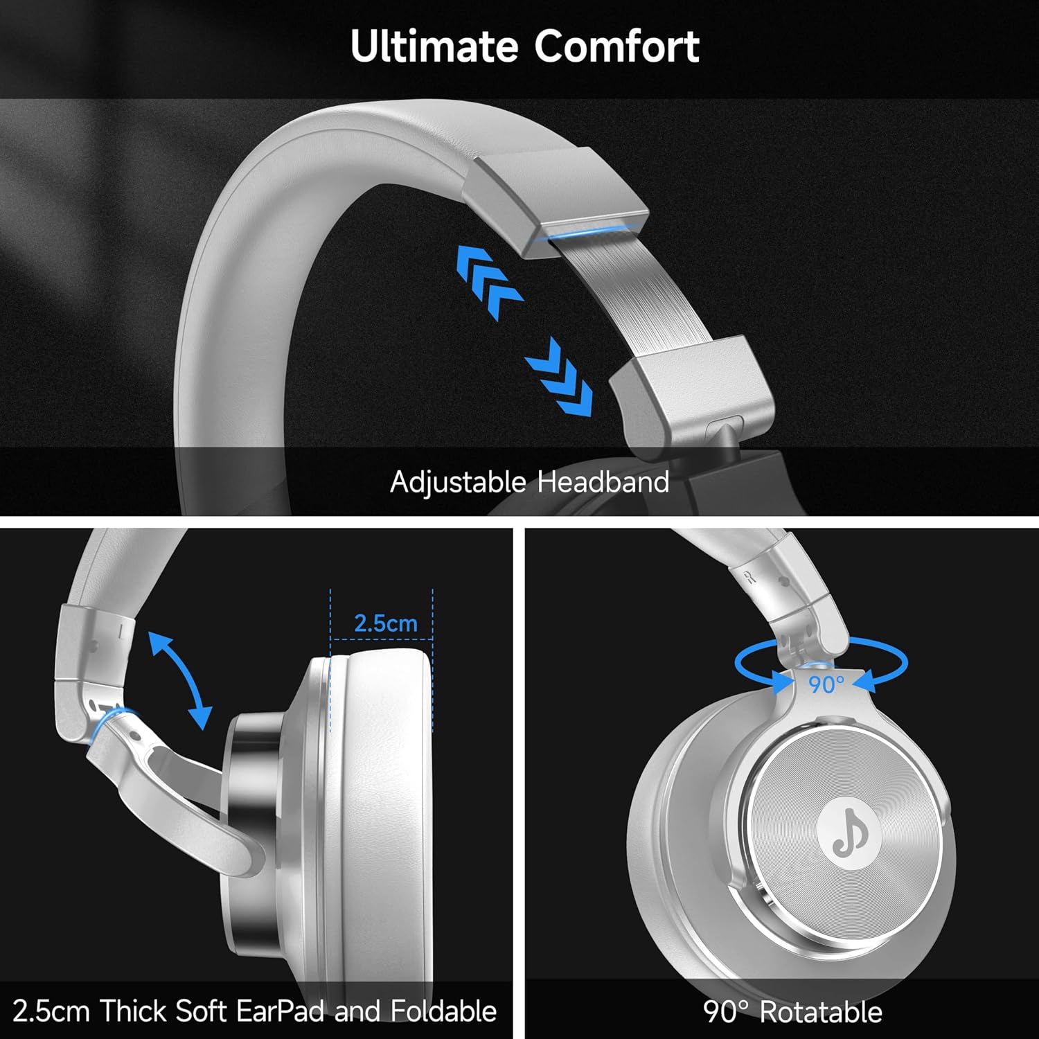 Wired Headphones, Over Ear Headphones for Studio Monitor & Mixing DJ