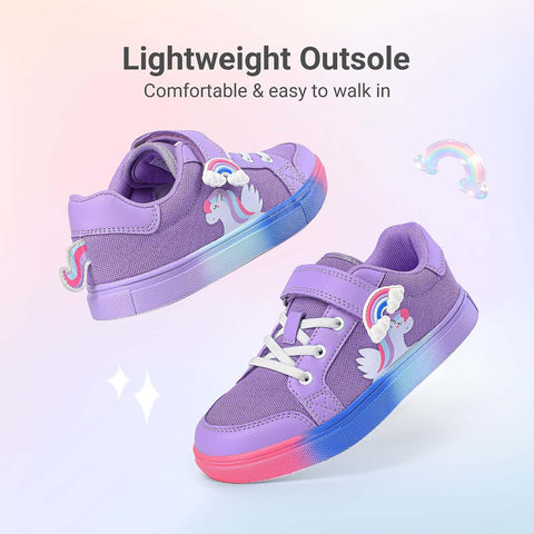 DREAM PAIRS Girls Shoes Toddler Sneakers Rainbow Storybook Casual School Walking Footwear for Toddler/Little Kids
