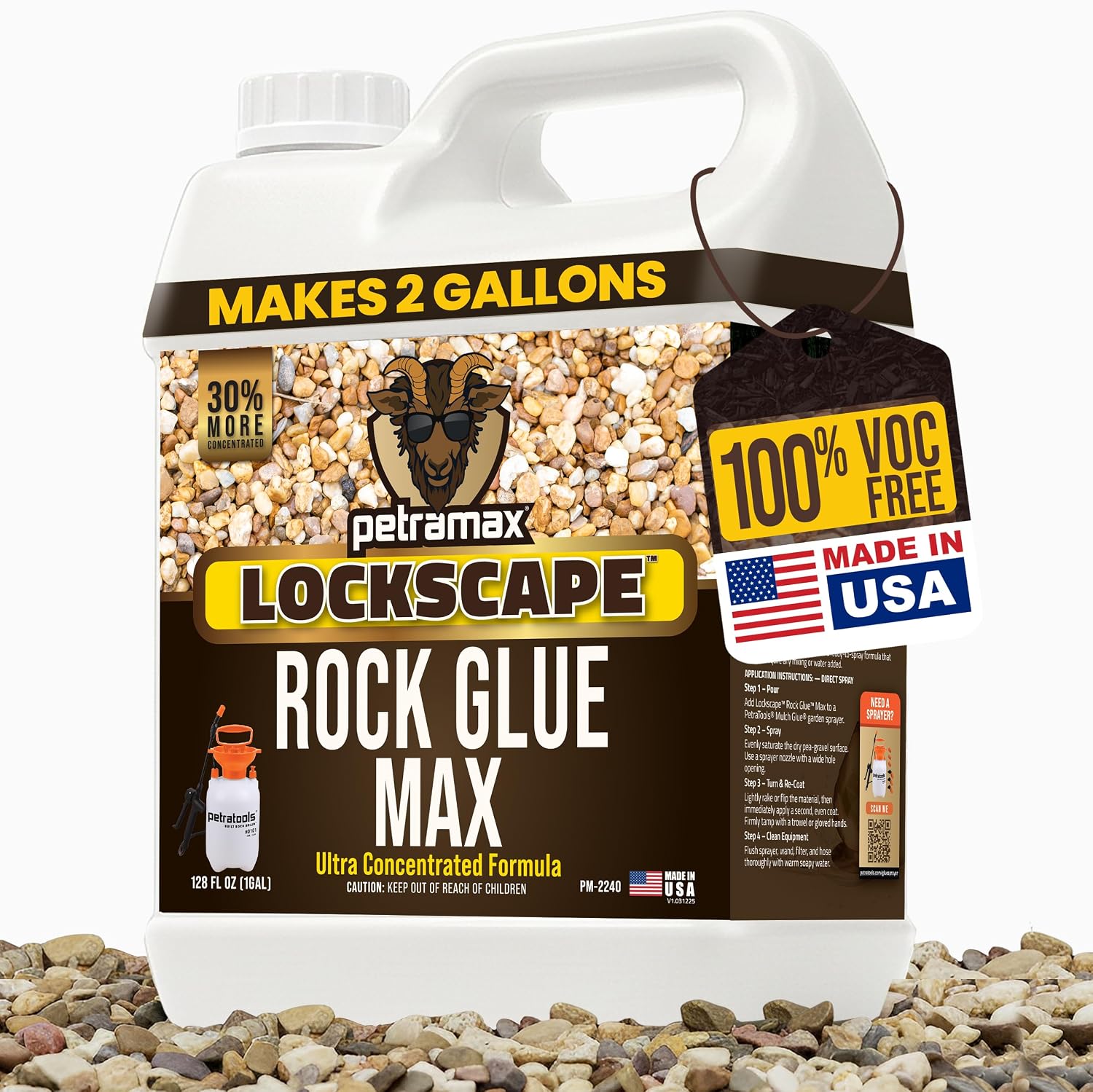 Petra Max Rock Glue for Landscaping, 1 Gallon Concentrate