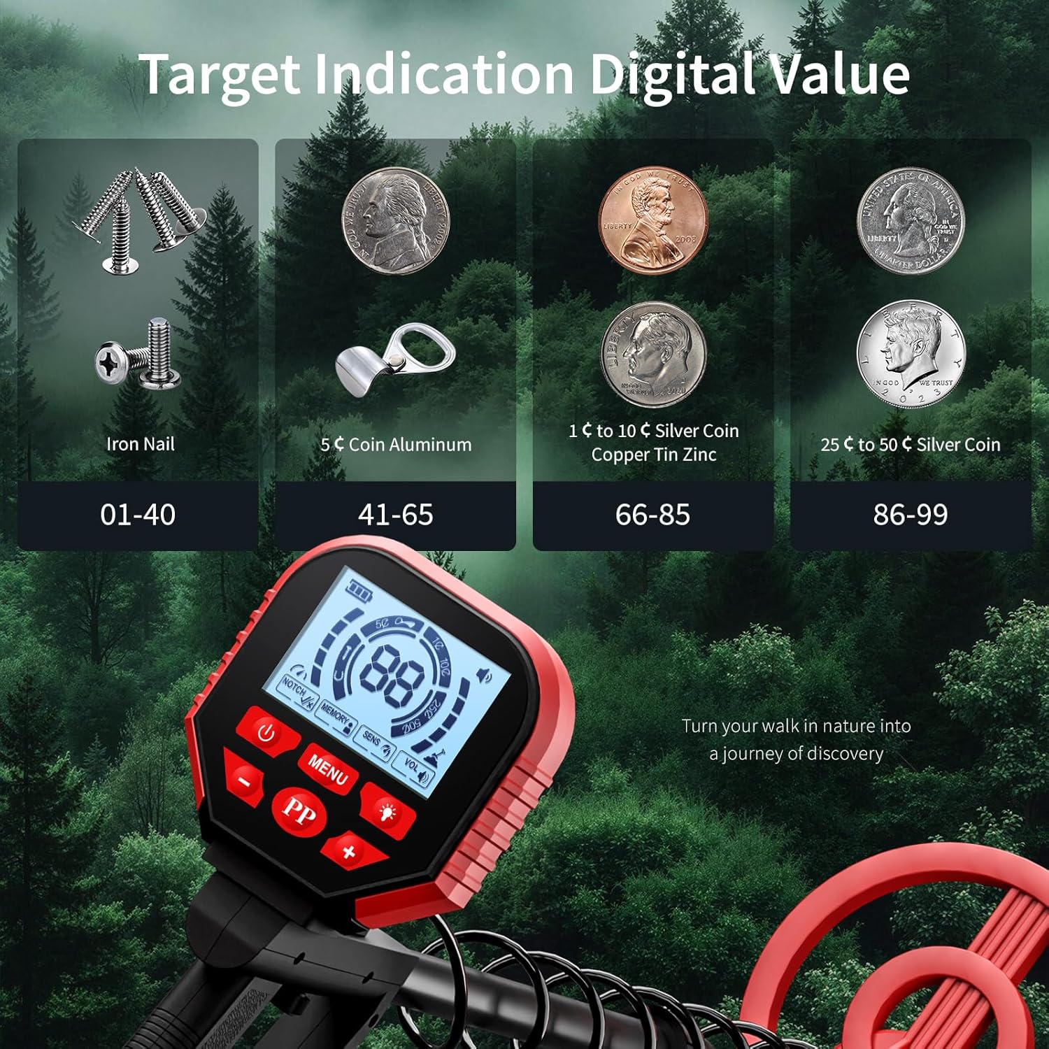 2026 Latest Higher Accuracy Professional Metal Detector for Adults with LCD