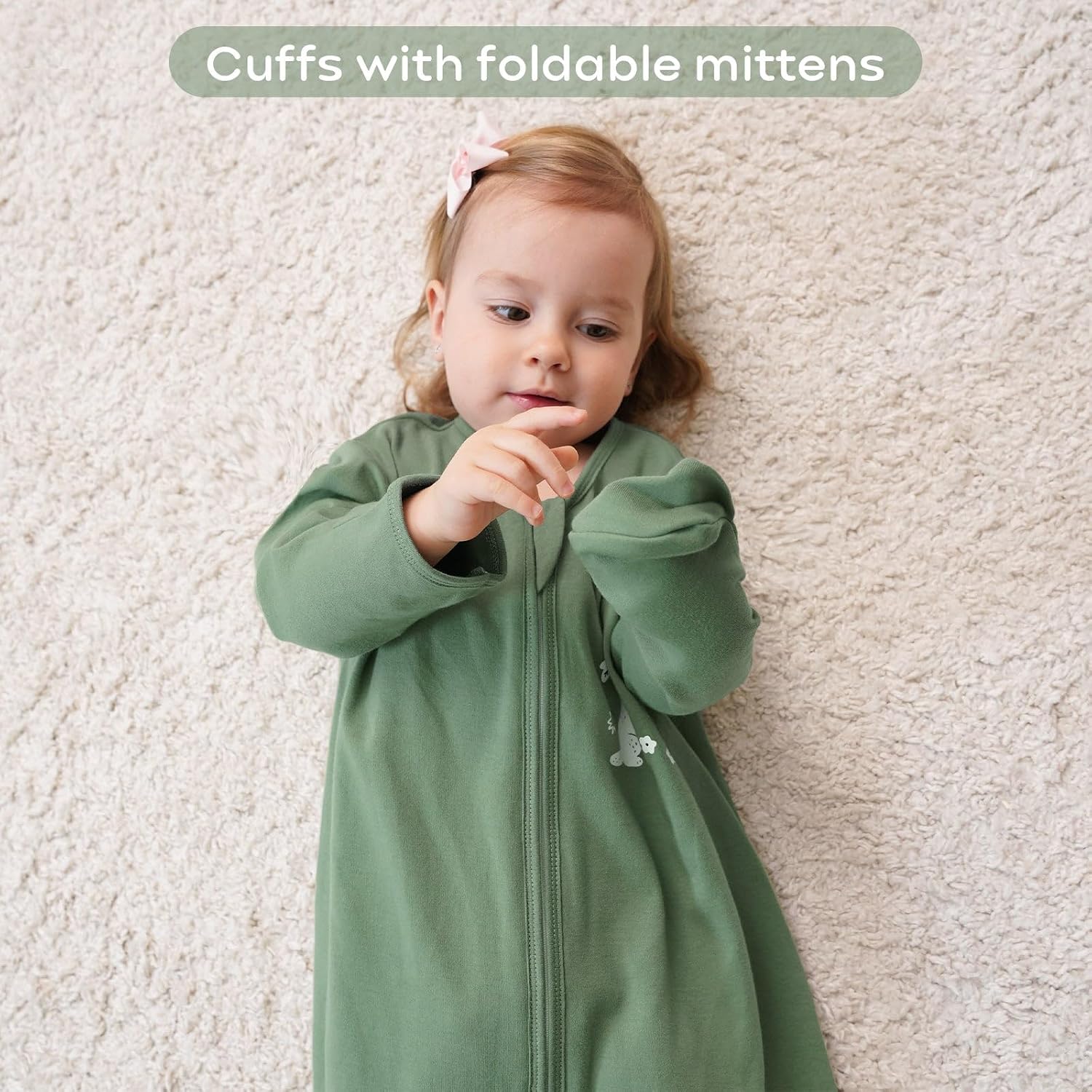 Yoofoss Baby Sleep Sack 0-6 Months Long Sleeve 100% Cotton 2 Pack 0.5 Tog