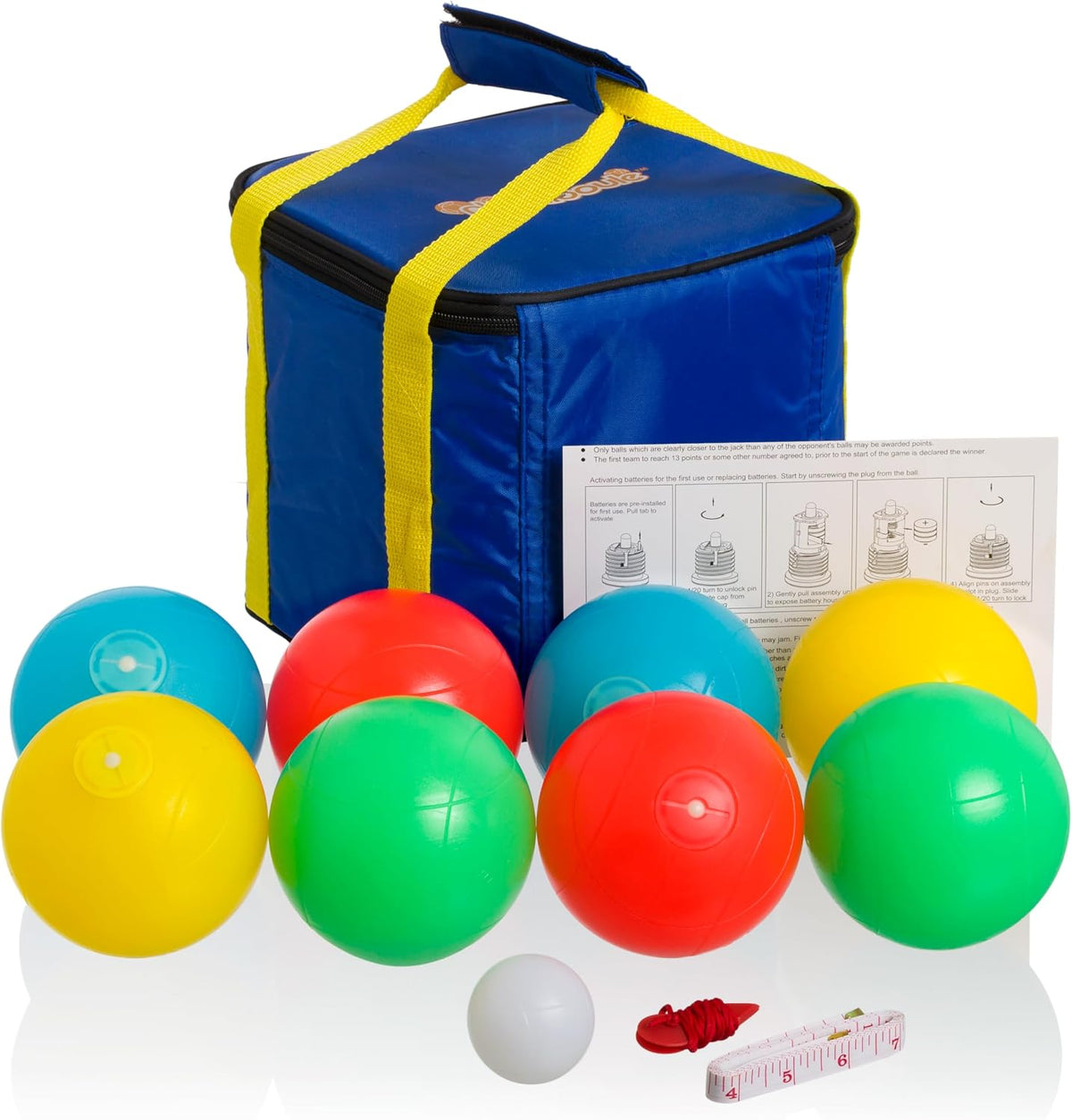 Playaboule Glow in The Dark LED Day Night Lighted Bocce Ball Set Choose 107mm or 85mm