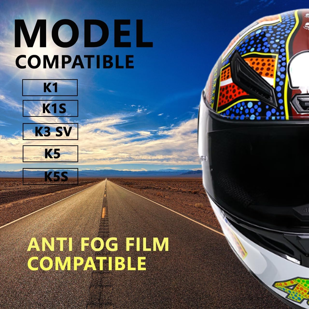 K1 Helmet shield Replacement,K5 Motorcycle Helmet Visor Compatible with K1 K1S K3SV K5 K5S(Revo Deep Blue)