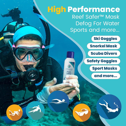 STREAM 2 SEA Reef Safe Anti-Fog Spray for Swim Goggles, Snorkel, Scuba & Ski Masks – Defogger for Diving, Snorkeling – 2Fl Oz