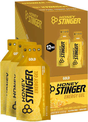 Honey Stinger Gold Energy Gel, Gluten Free & Caffeine Free, for Exercise, Running and Performance, Sports Nutrition for Home & Gym, Pre and Mid Workout, 12 Pack, 13.2 Ounce