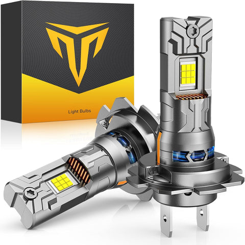 Ursprung 2026 𝐋𝐚𝐭𝐞𝐬𝐭-𝐆𝐞𝐧 H7/H7LL Bulbs, 95000LM 1200% 6500K Cool White, Real 1:1 Mini OEM Size, No Adapter Needed, Canbus Ready,10-Year Service Life, automotive-daytime-running-light-modules