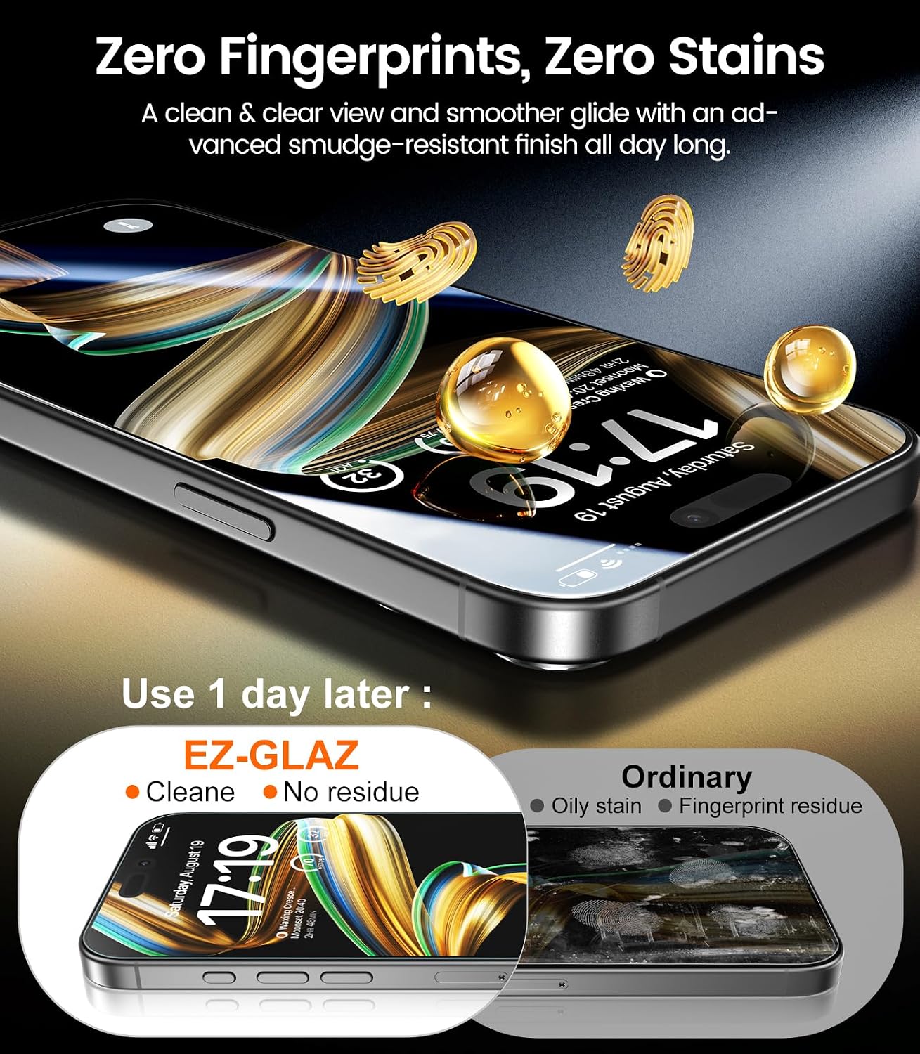EZ-GLAZ-4 Pack for iPhone 17 Pro Max Screen Protector (6.9") HD Clear
