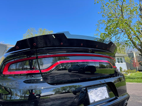 PSDesigns V3 2 Layer Wickerbill Spoiler Compatible with 2015-2023 Charger fits SRT Hellcat Scat Pack modles with RivNut Tool Included
