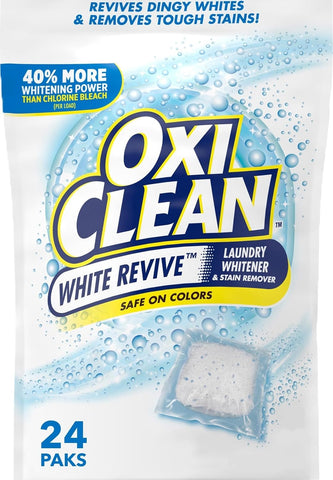 OxiClean White Revive Laundry Whitener & Stain Remover Power Paks, 24 Count