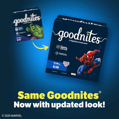 GoodNites Boys Nighttime Underwear, Size S/M, 44 Ct, 2 Packs of 22