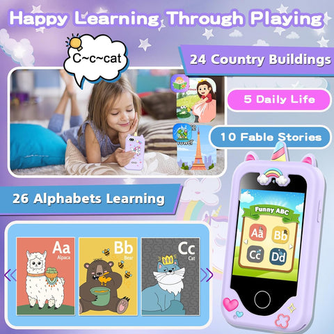 Kids Smart Phone for Girls, Christmas Birthday Gifts for Girls Age 3-10