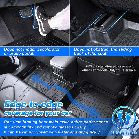 Floor Mats Custom Fit for Hyundai Ioniq 5 with Movable Console 2022 2023 2024 2025 Accessories All Weather Floor Liner Front & Rear 2 Rows Car Carpet Protection TPE Odorless