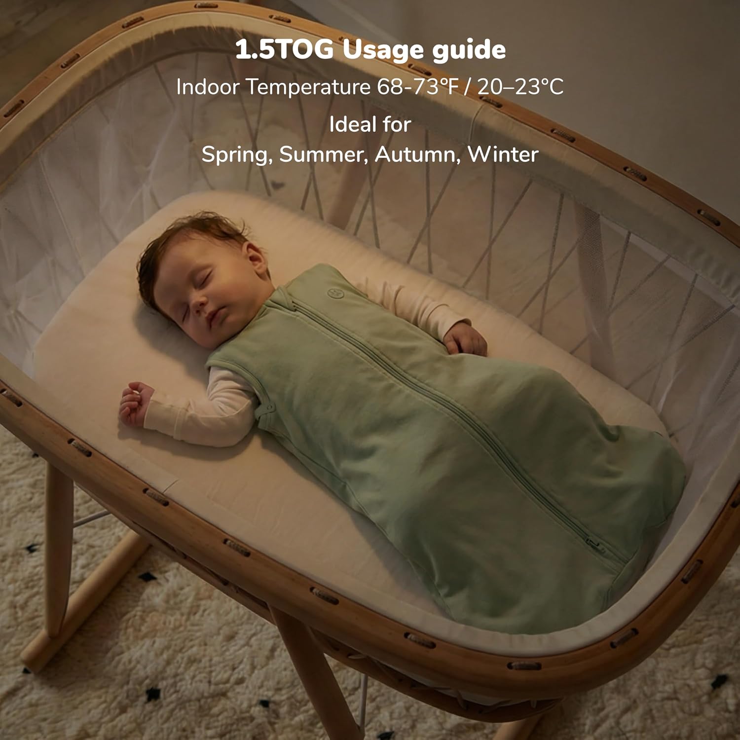 Momcozy Sleep Sack for Baby 6–12 Months, 1.5 TOG Baby Wearable Blanket