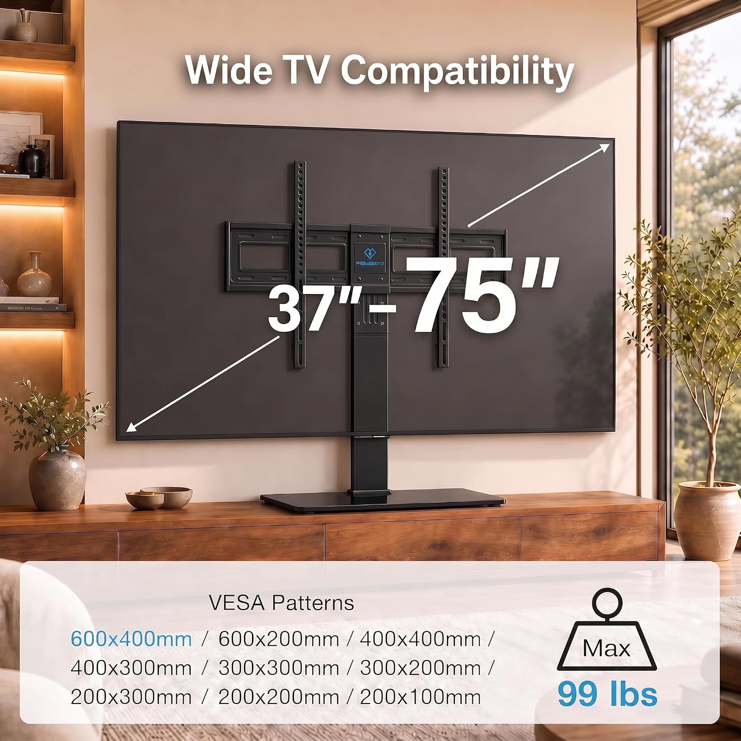 PERLESMITH Universal TV Stand Legs for 37-78 inch TVs to 99lbs with Mount
