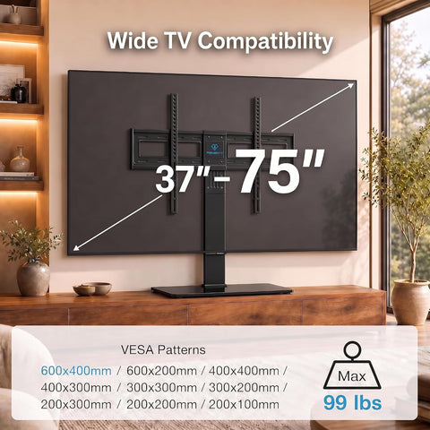PERLESMITH Universal TV Stand Legs for 37-78 inch TVs to 99lbs with Mount