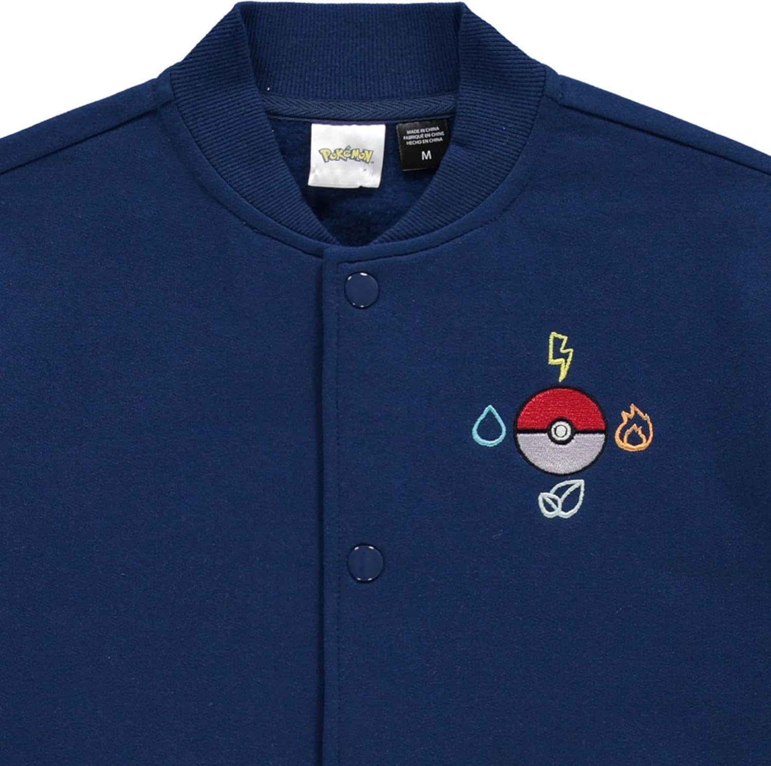 Pokemon Boys Fleece Bomber Jacket, Varsity Coat for Little & Big Kids