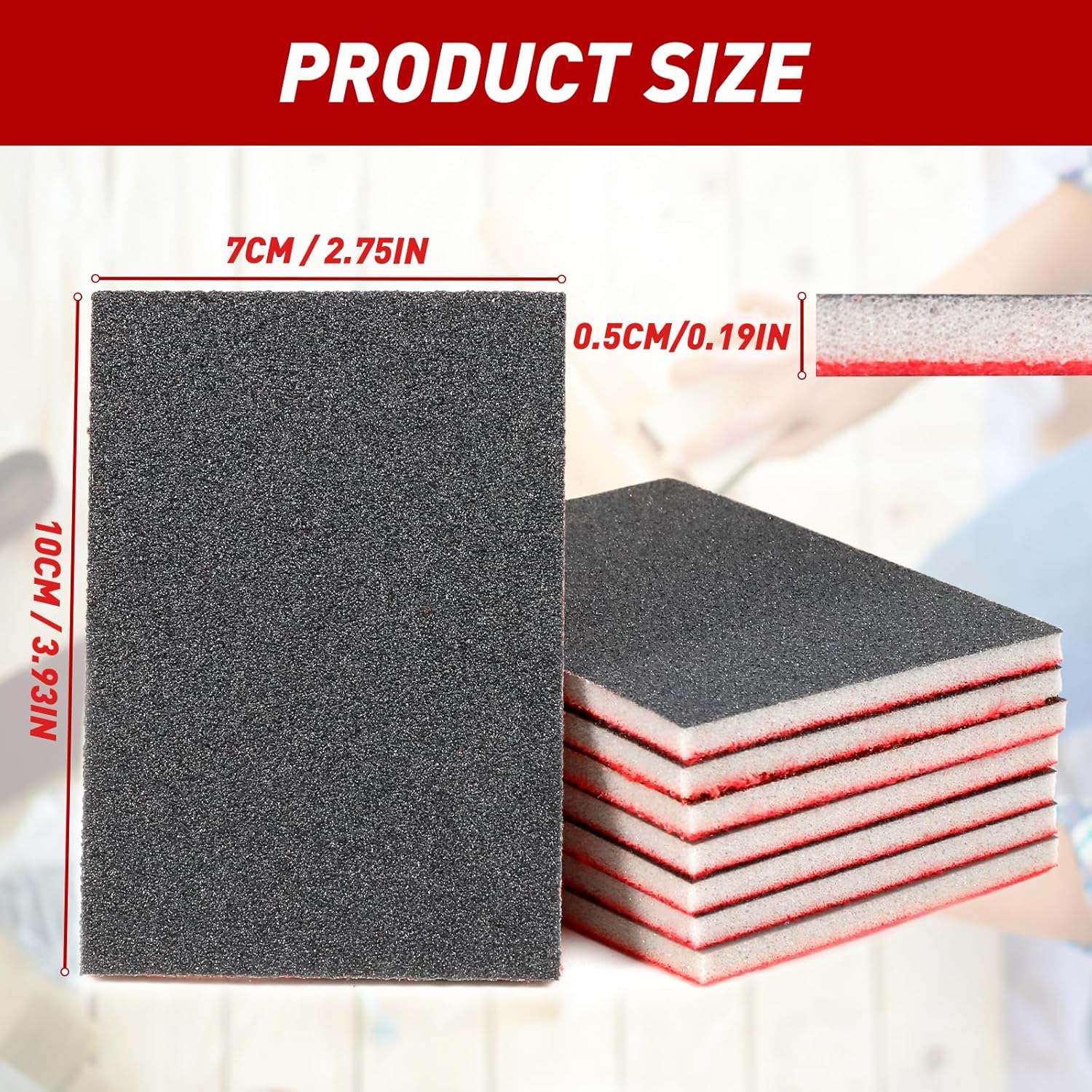24 PCS Sanding Sponge Block 120 Grit Wet Dry Sandpaper for Wood Metal