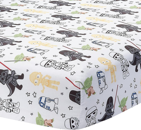 Lambs & Ivy Star Wars Classic Fitted Crib/Toddler Sheet - Yoda/Darth Vader