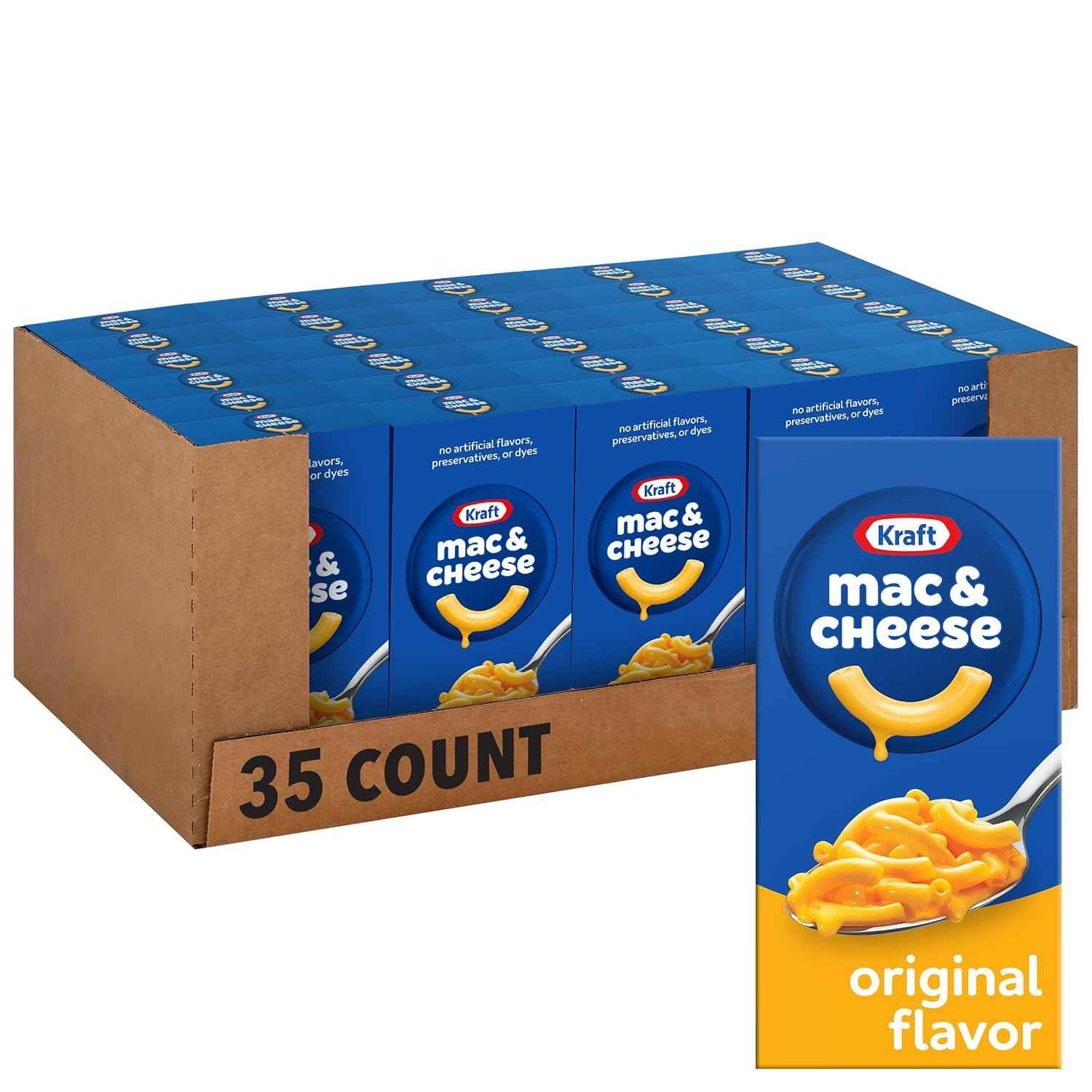 Kraft Mac and Cheese Dinner, 35 Boxes, Original Flavor, 7.25 oz
