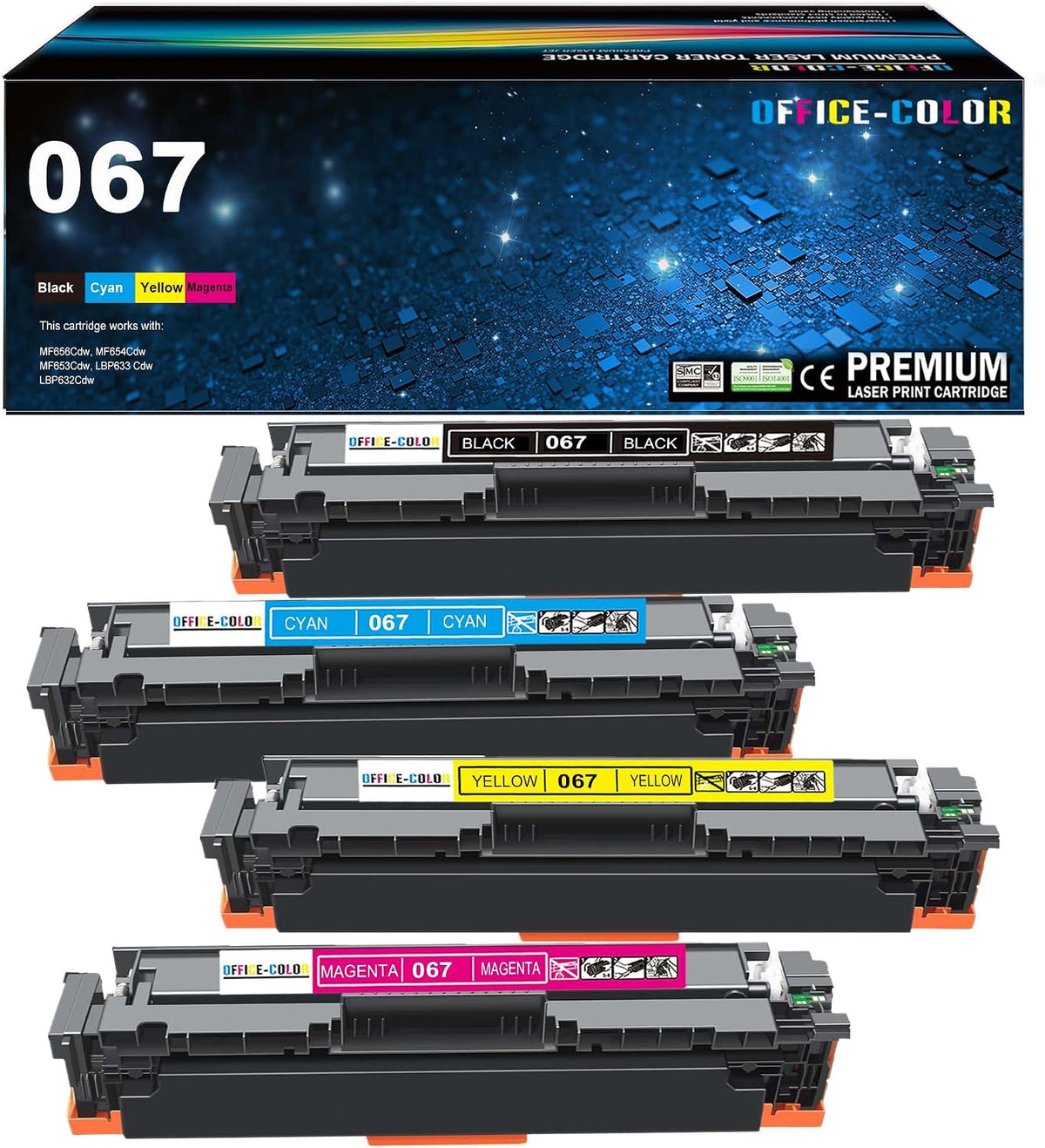 067 Toner Cartridges Set MF656Cdw MF650C MF654Cdw LBP632Cdw MF652Cdw