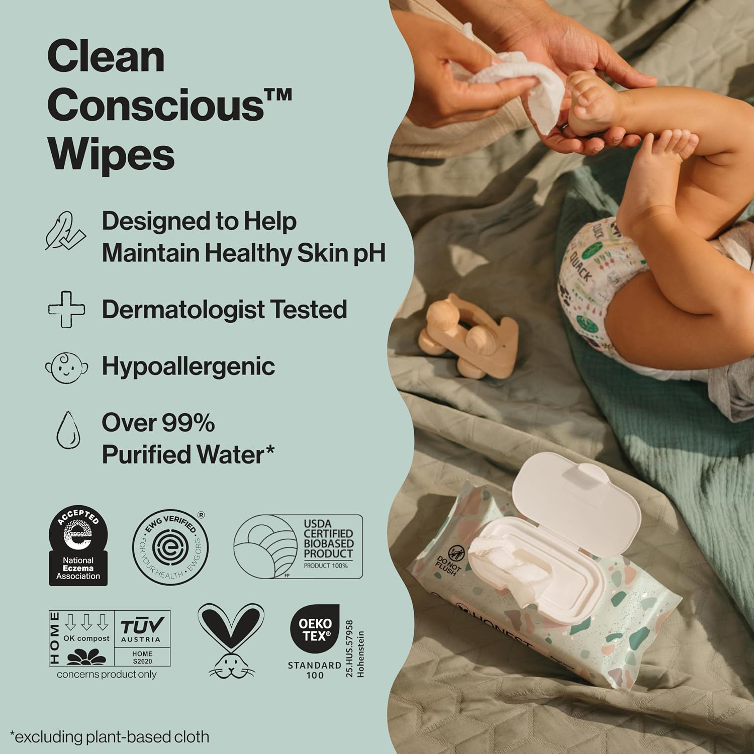 The Honest Company Multi-Use Baby Wipes, Geo Mood, Unscented, 576 Count