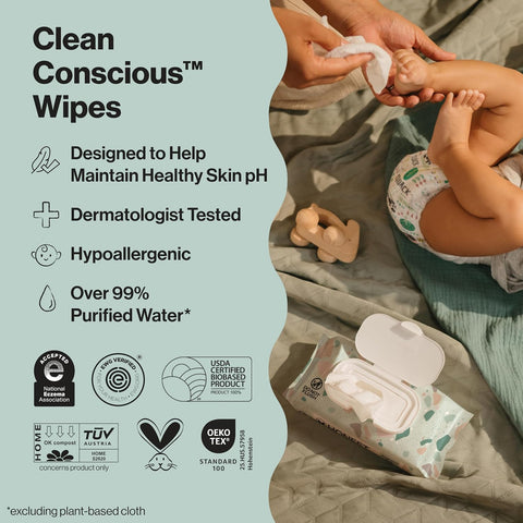 The Honest Company Multi-Use Baby Wipes, Geo Mood, Unscented, 576 Count